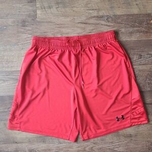 Under Armour HeatGear‎ Mens 3XL Red Loose Fit Basketball Athletic Gym Shorts